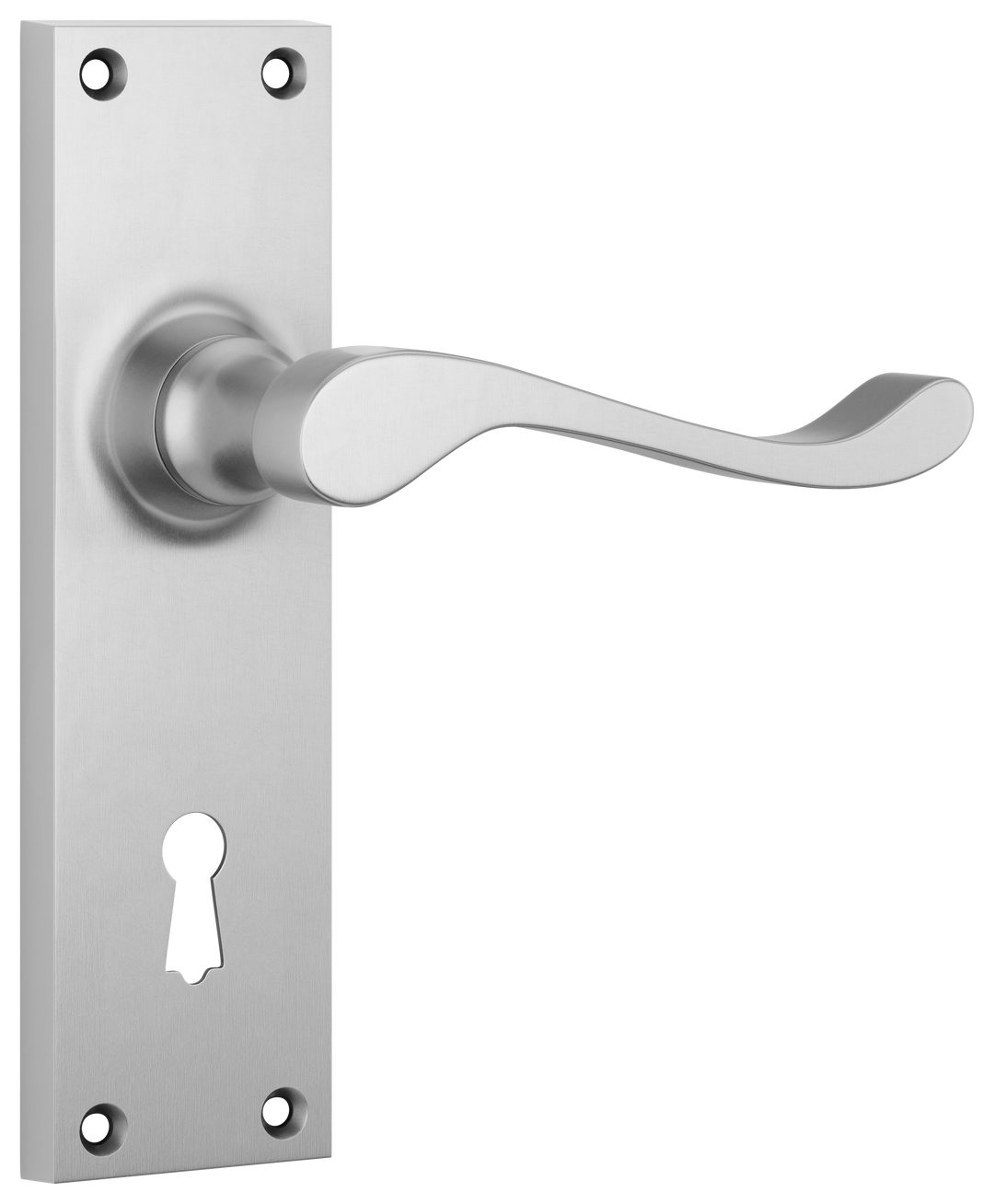 Door Lever Victorian Lock Pair Satin Chrome H152xW42xP59mm