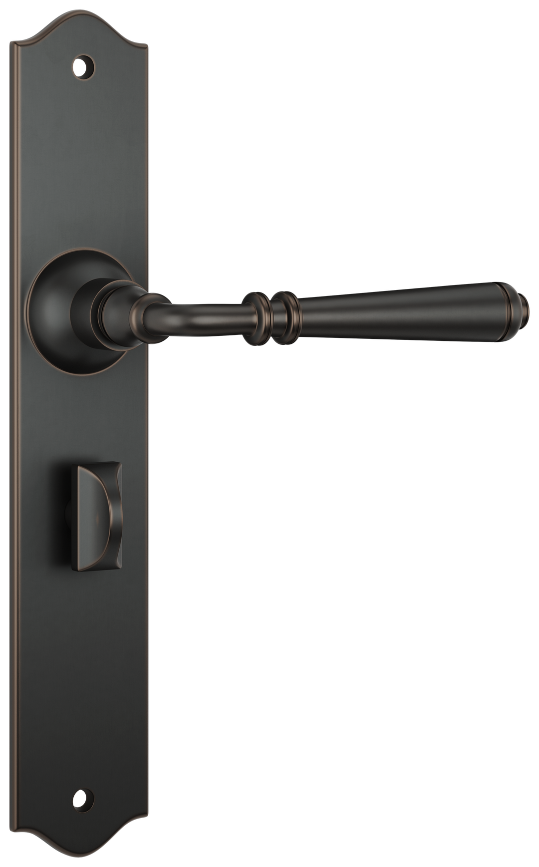 Door Lever Reims Privacy Pair Antique Copper H240xW43xP70mm with privacy adaptor
