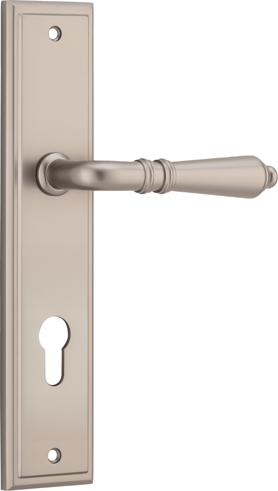 Sarlat Lever - Stepped Backplate Satin Nickel