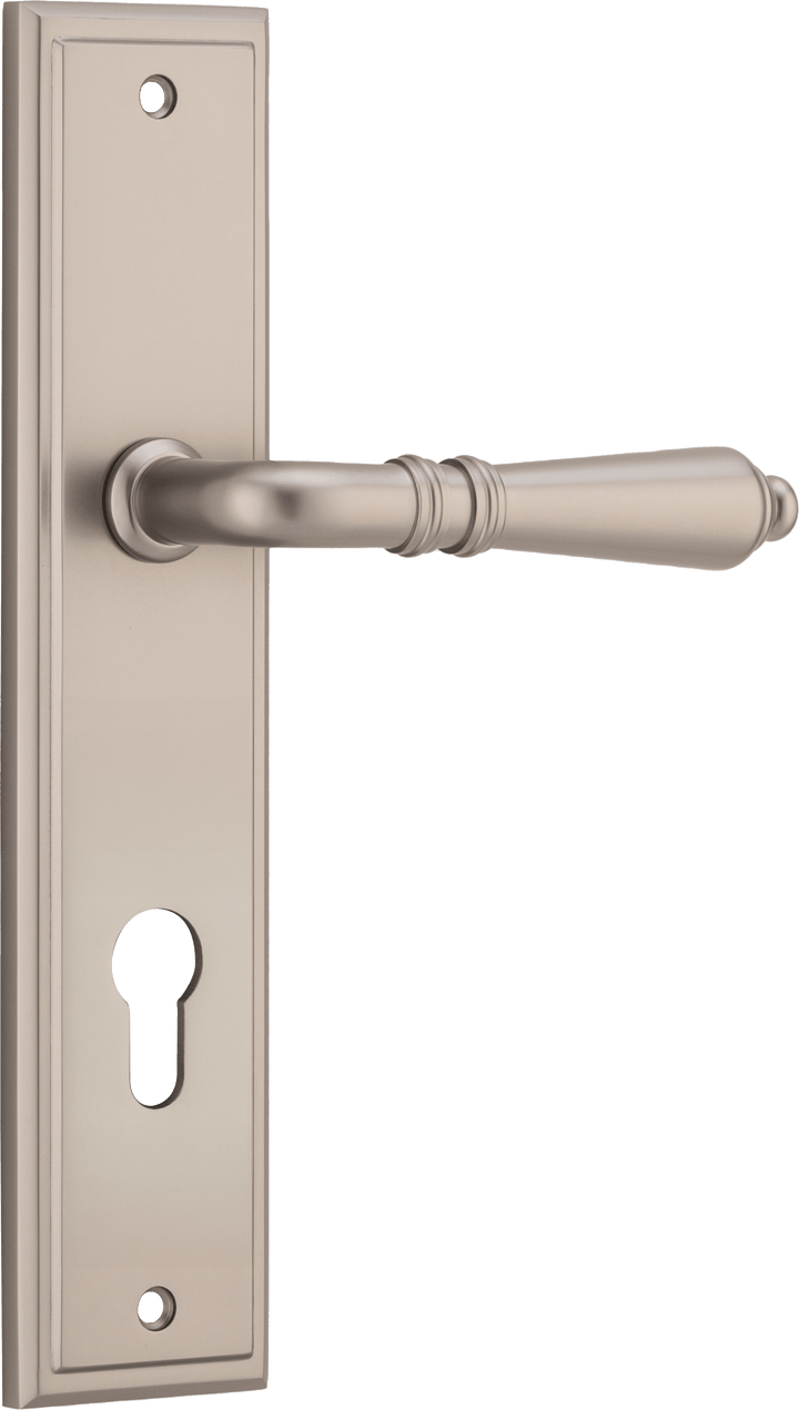 Sarlat Lever - Stepped Backplate Satin Nickel
