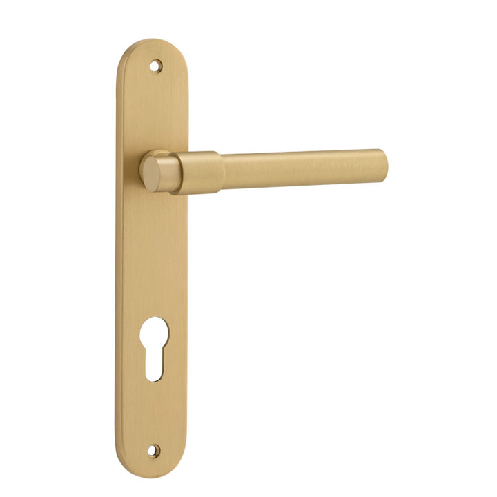 Helsinki Lever - Oval Backplate Brushed Gold PVD