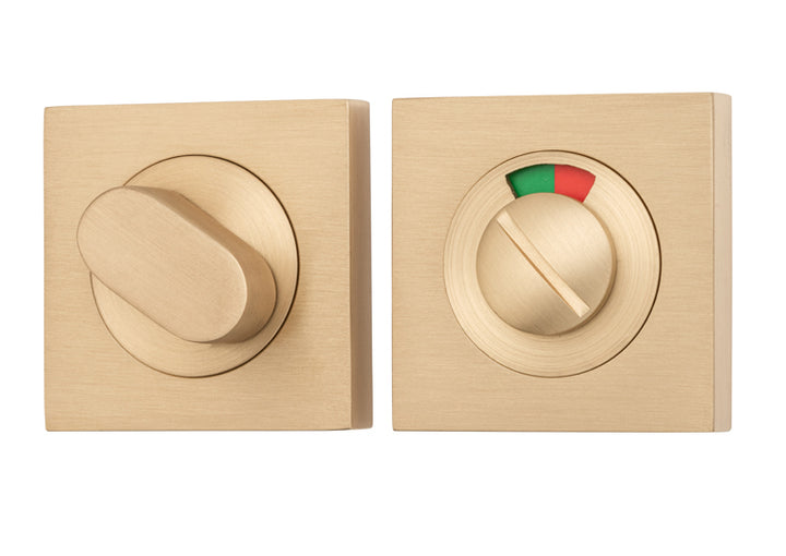 Privacy Turn With Indicator - Square Brushed Brass