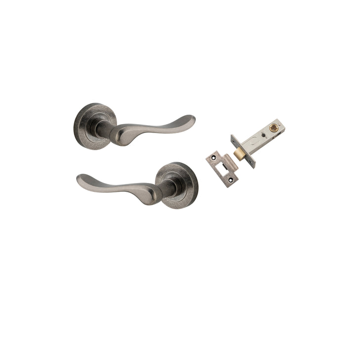 Stirling Lever - Round Rose Passage Kit Distressed Nickel