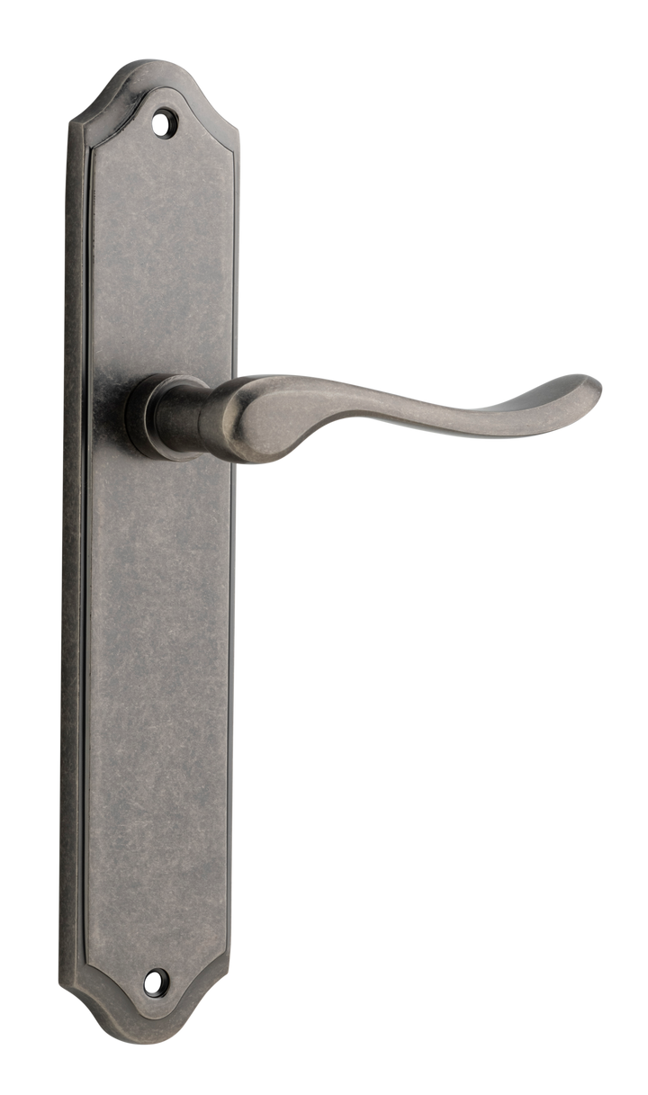 Stirling Lever - Shouldered Backplate Distressed Nickel