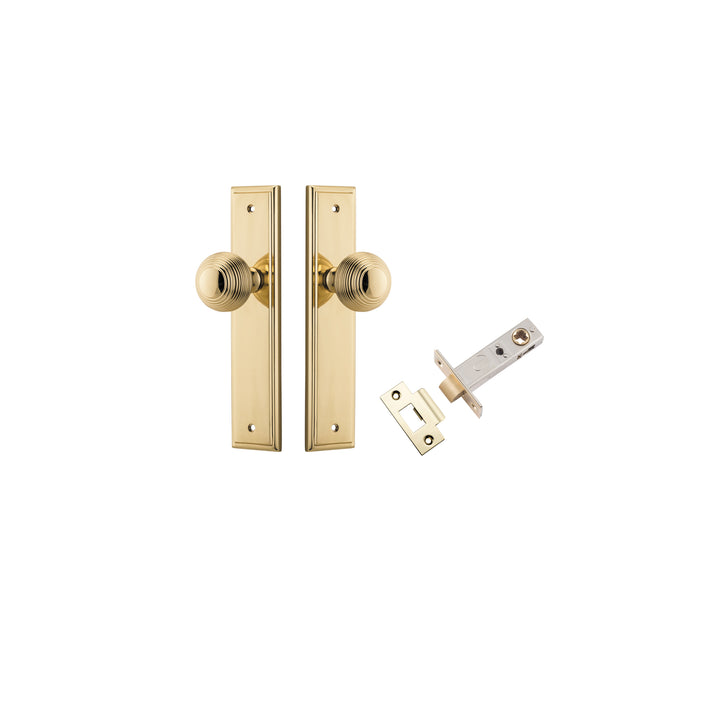 Guildford Knob - Stepped Backplate Passage Kit Polished Brass