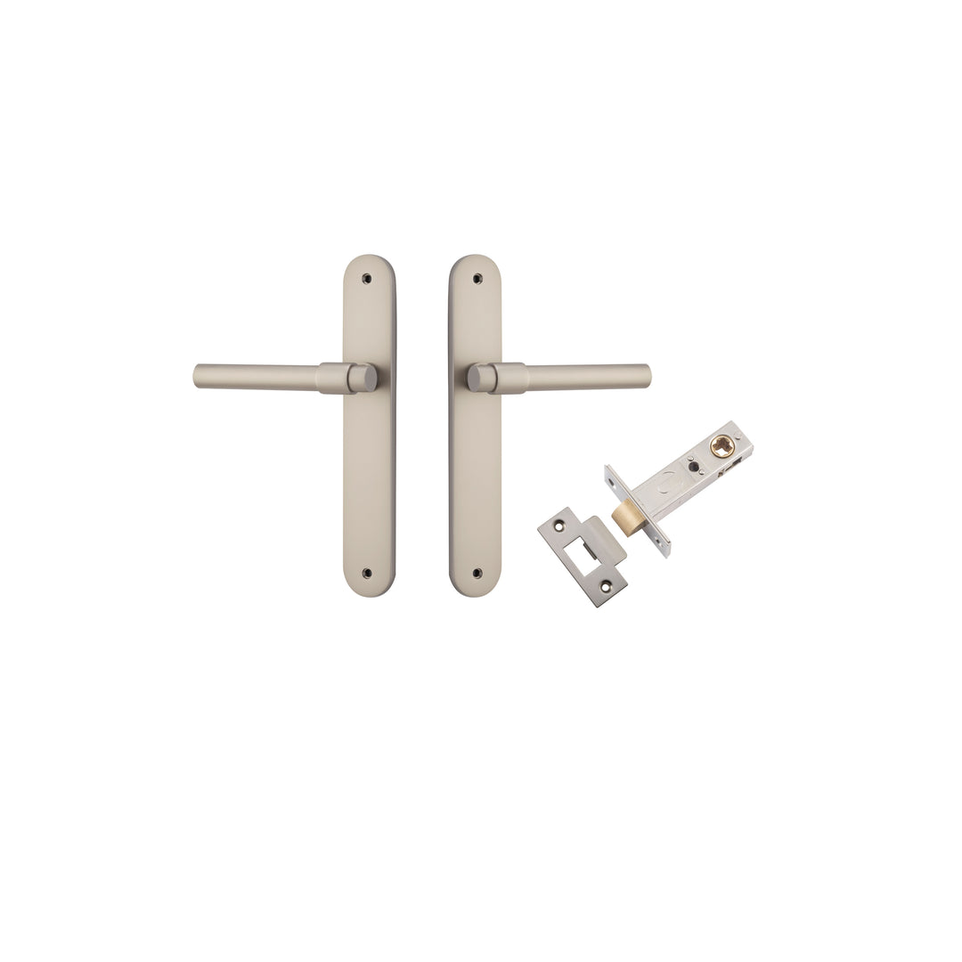 Helsinki Lever - Oval Backplate Passage Kit Satin Nickel