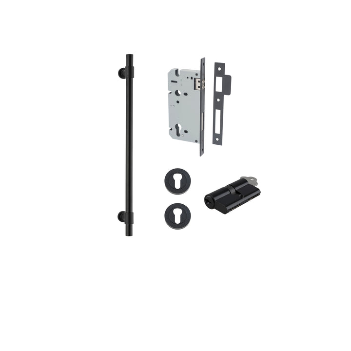 Helsinki Pull Handle - 450mm Entrance Kit with Separate High Security Lock Matt Black