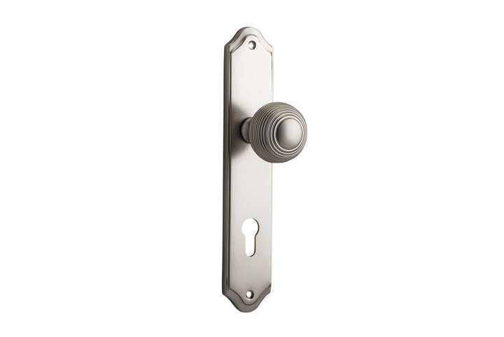 Guildford Knob - Shouldered Backplate Satin Nickel