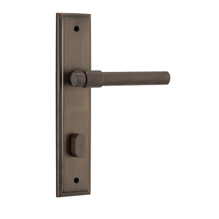 Helsinki Lever - Stepped Backplate Signature Brass