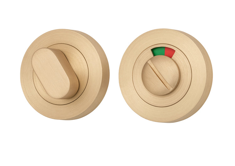 Privacy Turn With Indicator - Round Brushed Brass