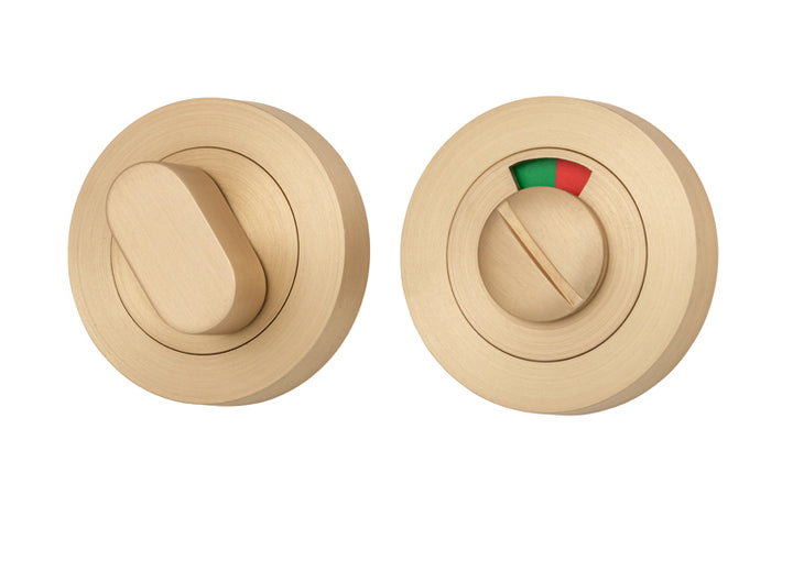 Privacy Turn With Indicator - Round Brushed Brass