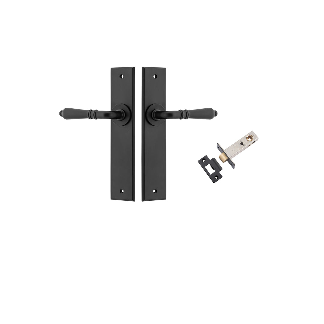 Sarlat Lever - Chamfered Backplate Passage Kit Matt Black