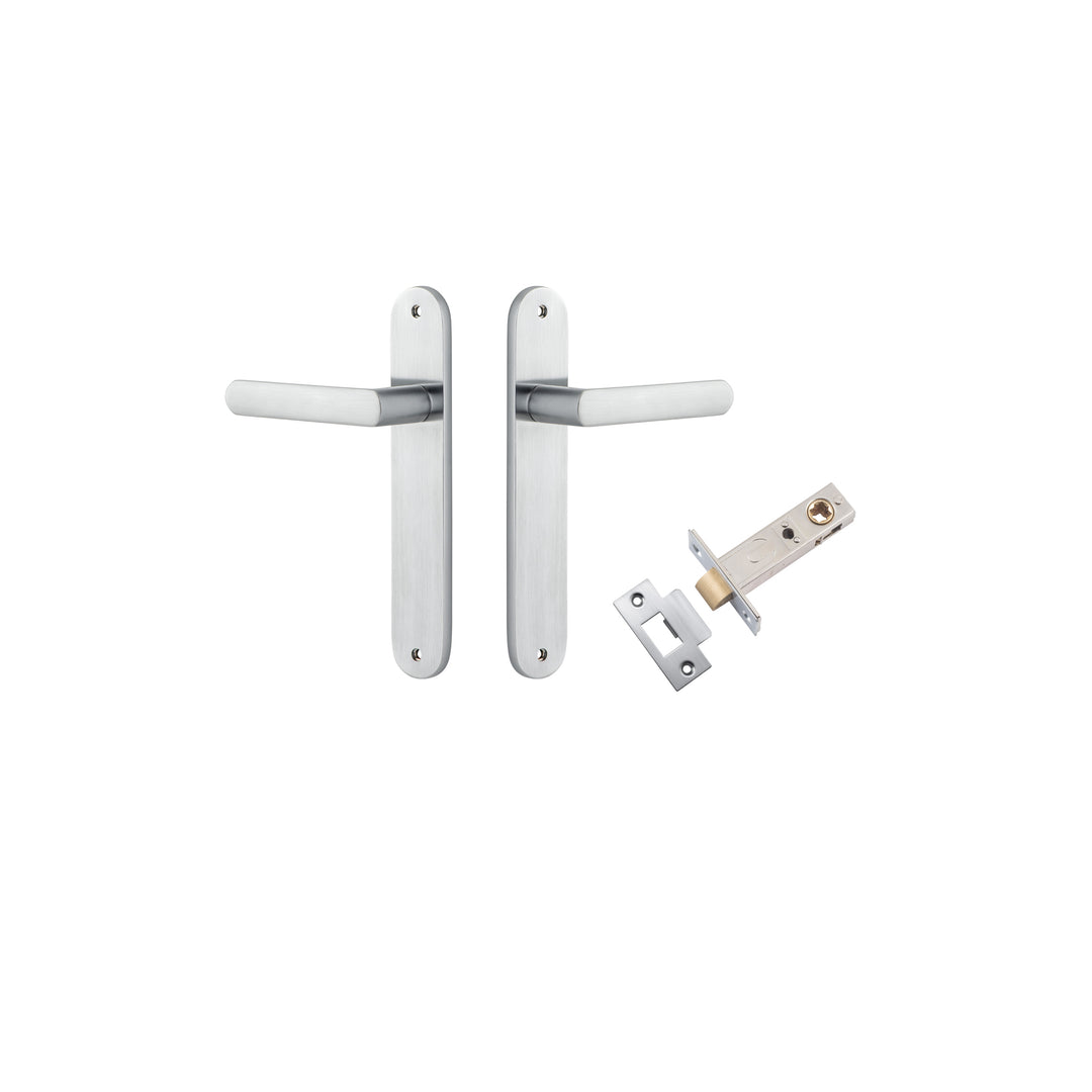 Osaka Lever - Oval Backplate Passage Kit Brushed Chrome