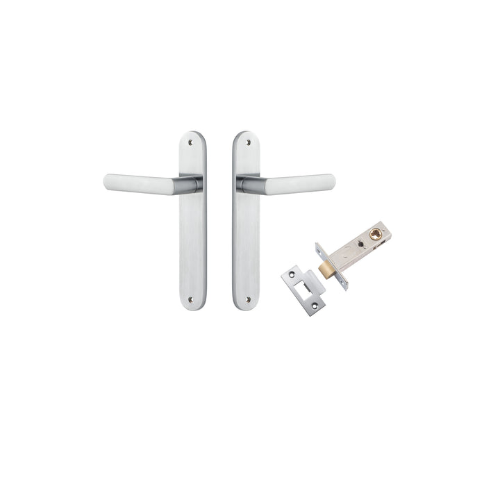 Osaka Lever - Oval Backplate Passage Kit Brushed Chrome