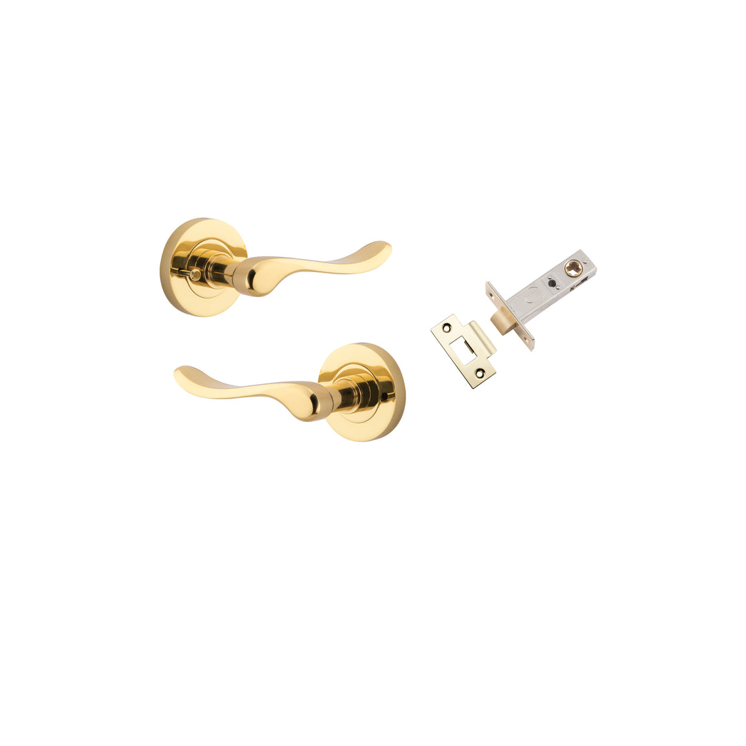 Stirling Lever - Round Rose (Inbuilt Privacy) Polished Brass
