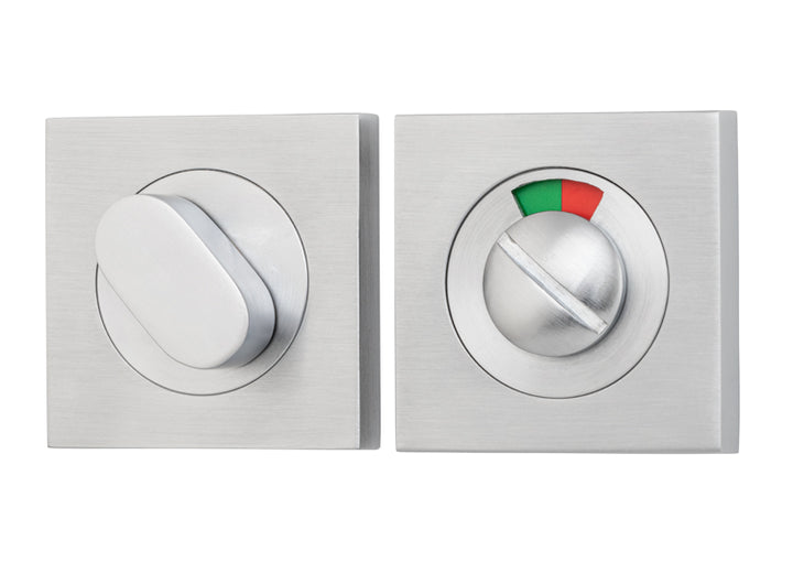Privacy Turn With Indicator - Square Brushed Chrome