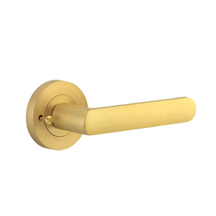 Osaka Lever - Round Rose (Inbuilt Privacy) Brushed Gold PVD