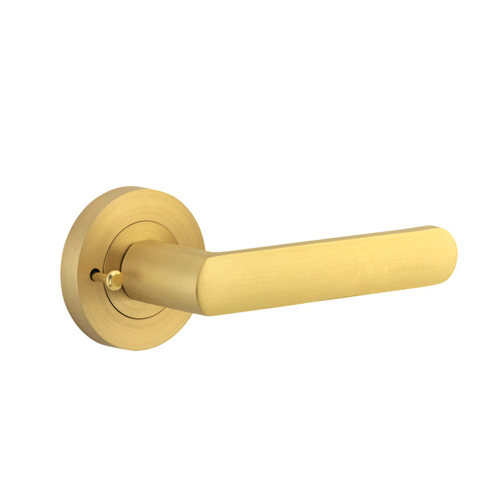 Osaka Lever - Round Rose (Inbuilt Privacy) Brushed Gold PVD