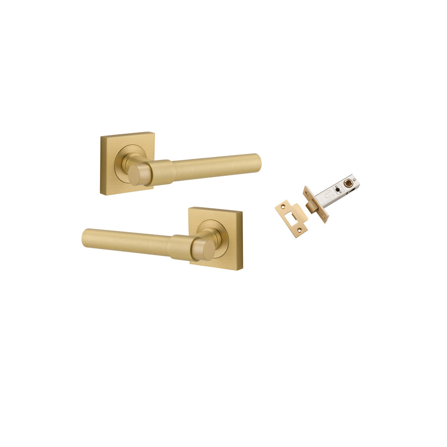 Helsinki Lever - Square Rose Passage Kit Brushed Gold PVD