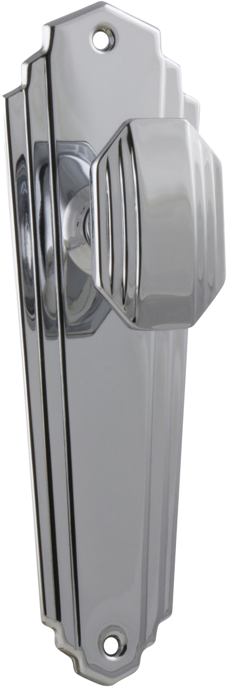 Door Knob Elwood Art Deco Latch Pair Chrome Plated H203xW63xP47mm