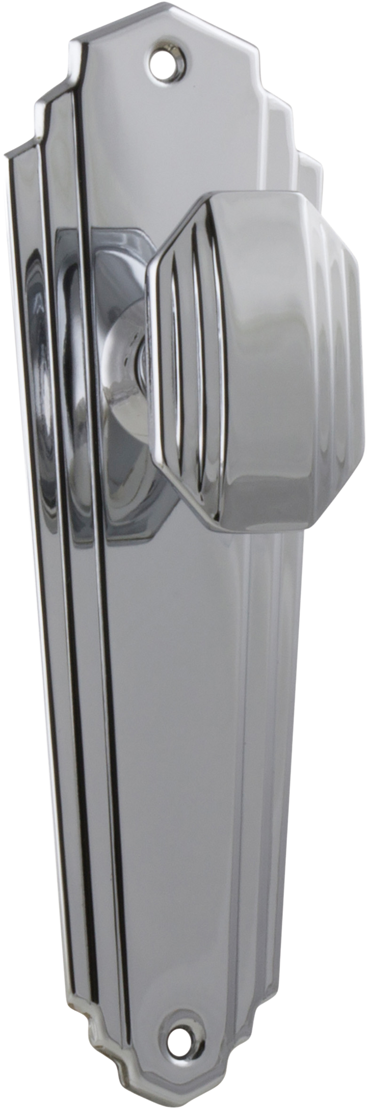 Door Knob Elwood Art Deco Latch Pair Chrome Plated H203xW63xP47mm