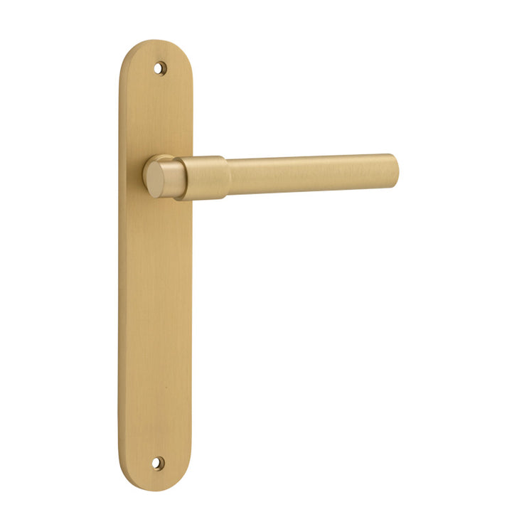 Helsinki Lever - Oval Backplate Brushed Gold PVD