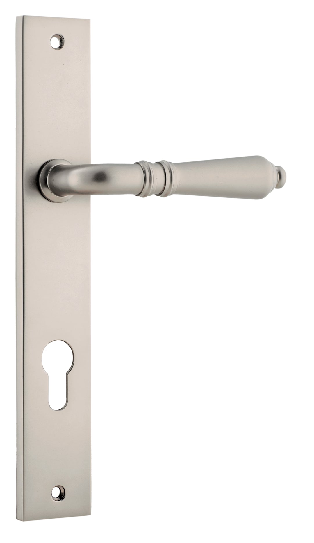 Sarlat Lever - Rectangular Backplate Satin Nickel