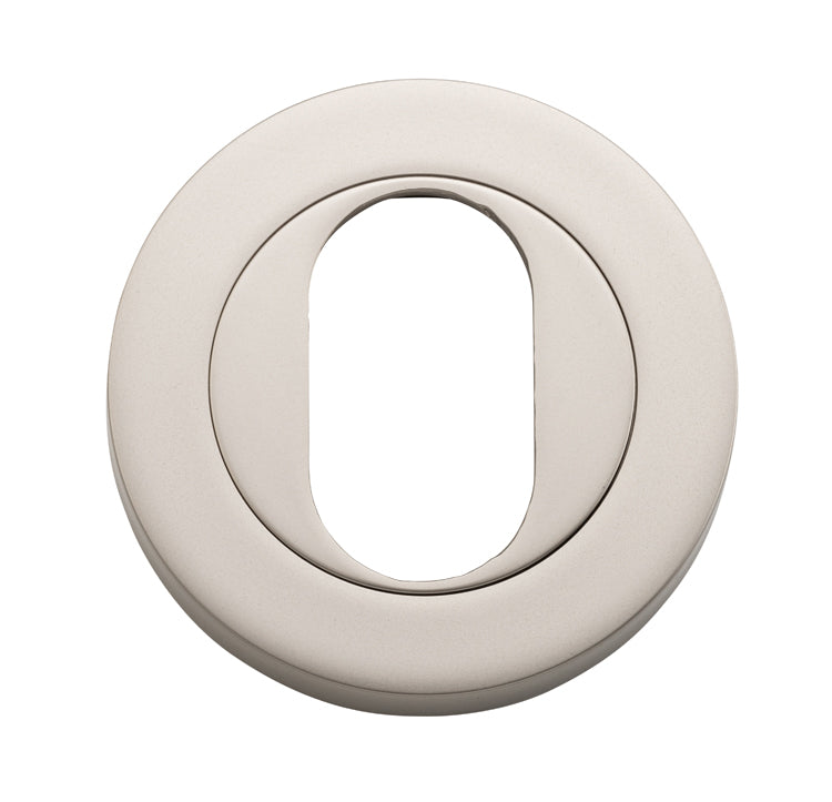 Oval Escutcheon -  Round Satin Nickel