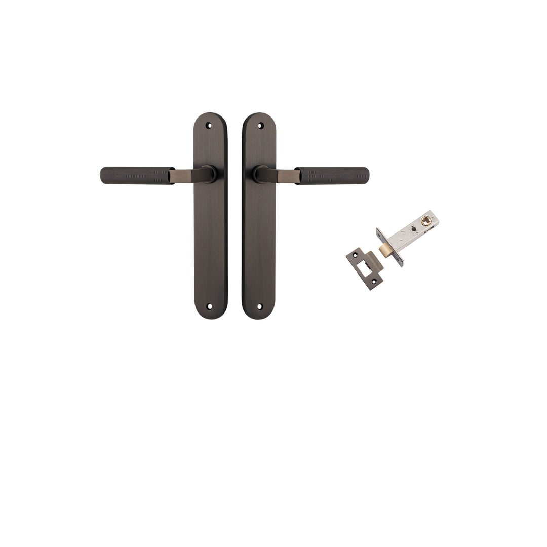 Brunswick Lever - Oval Backplate Passage Kit Signature Brass