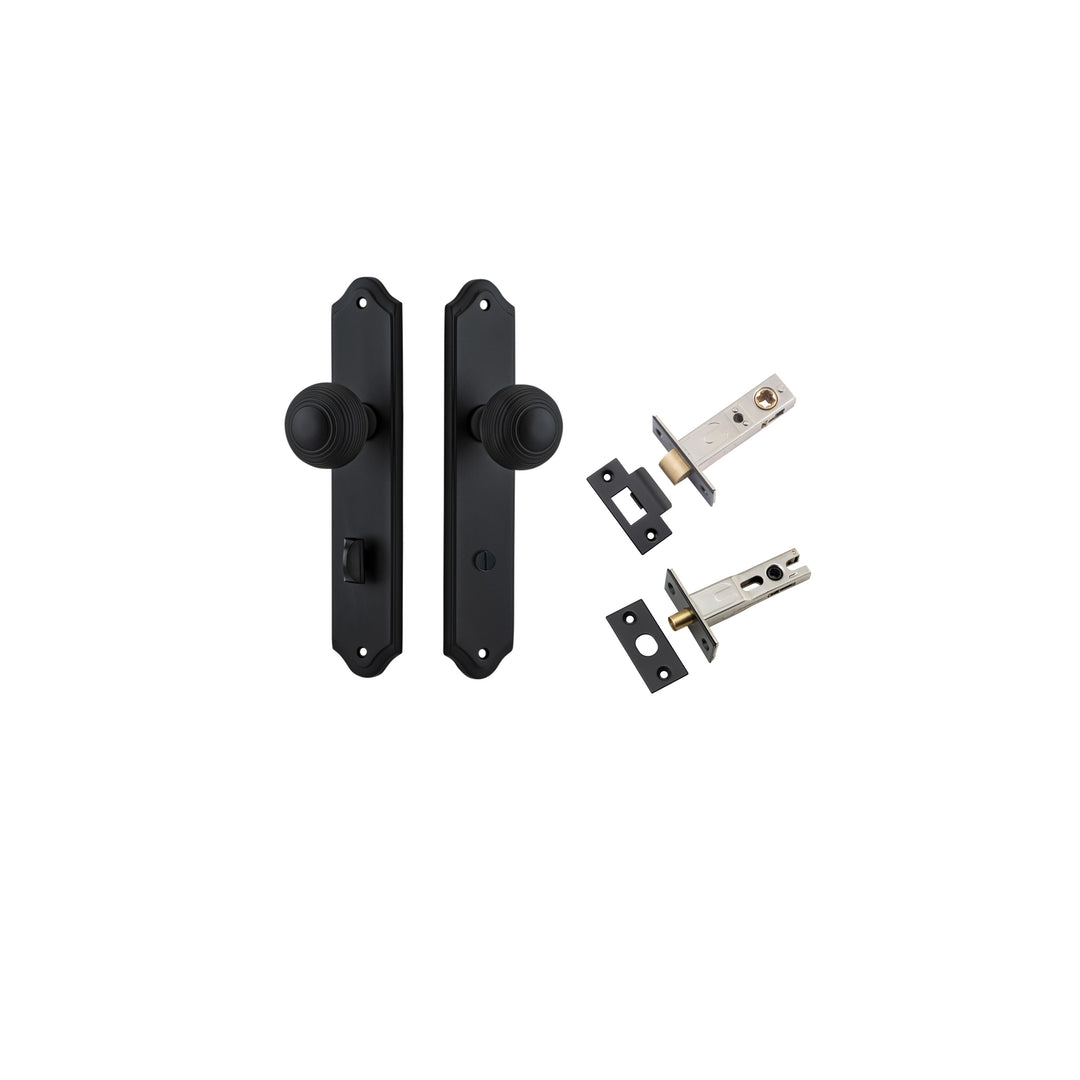 Guildford Knob - Shouldered Backplate Privacy Kit with Privacy Turn Matt Black