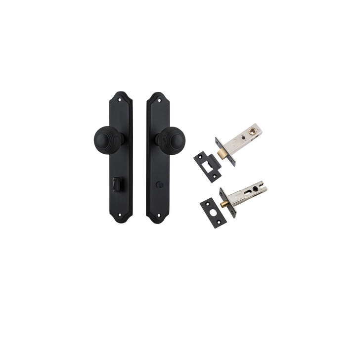 Guildford Knob - Shouldered Backplate Privacy Kit with Privacy Turn Matt Black