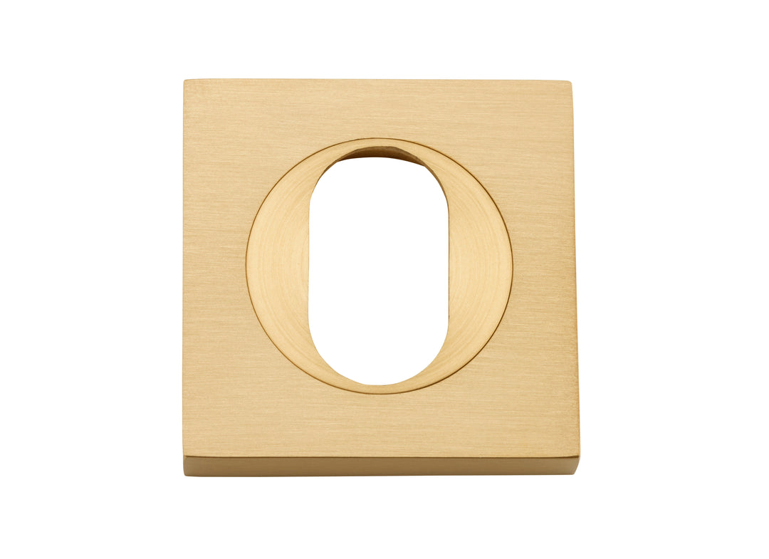 Oval Escutcheon -  Square Brushed Brass