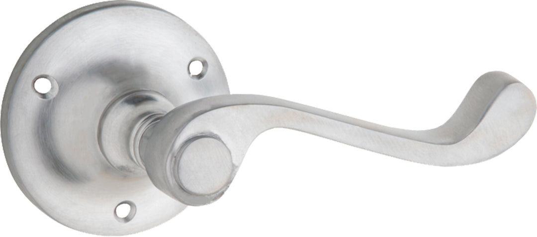 Door Lever Milton Rose Round Pair Satin Chrome L103xP68mm BPD63mm
