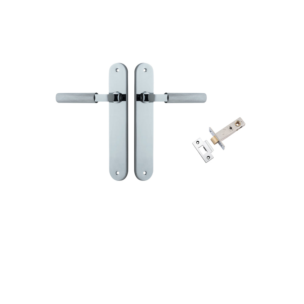 Brunswick Lever - Oval Backplate Passage Kit Polished Chrome
