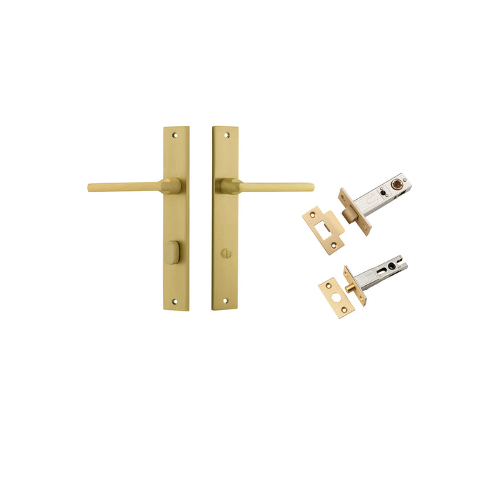 Baltimore Lever - Rectangular Backplate Privacy Kit with Privacy Turn Brushed Gold PVD