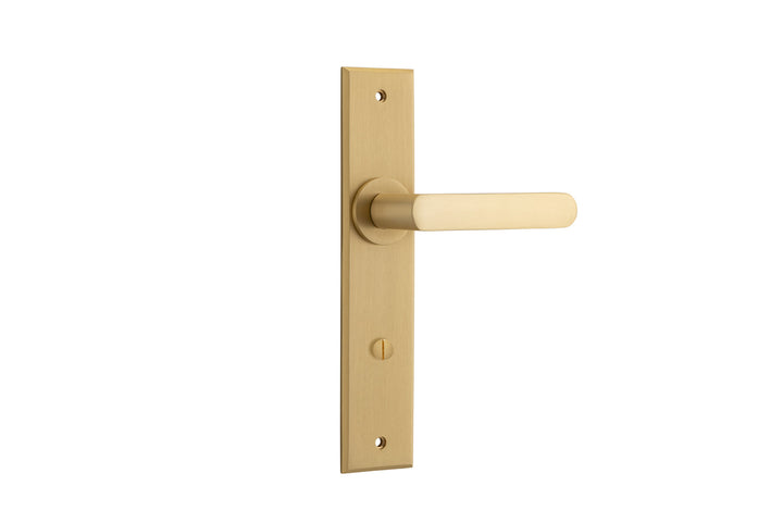 Osaka Lever - Chamfered Backplate Brushed Brass