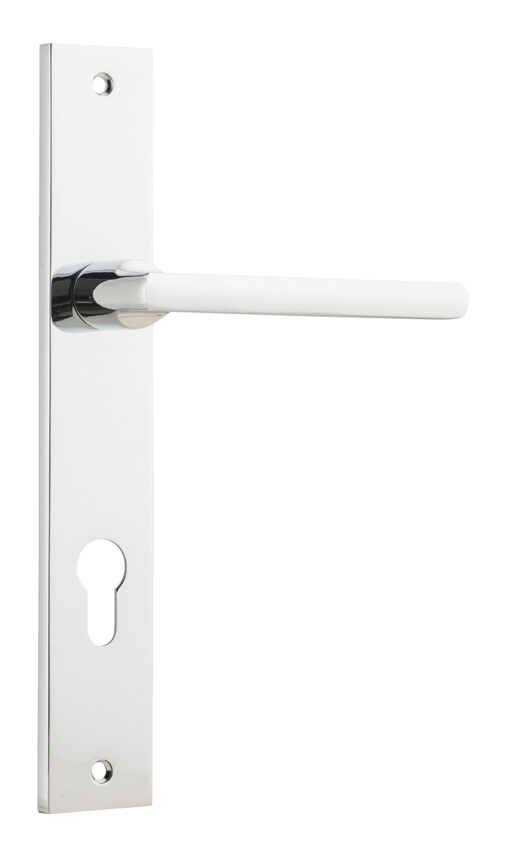 Baltimore Lever - Rectangular Backplate Polished Chrome