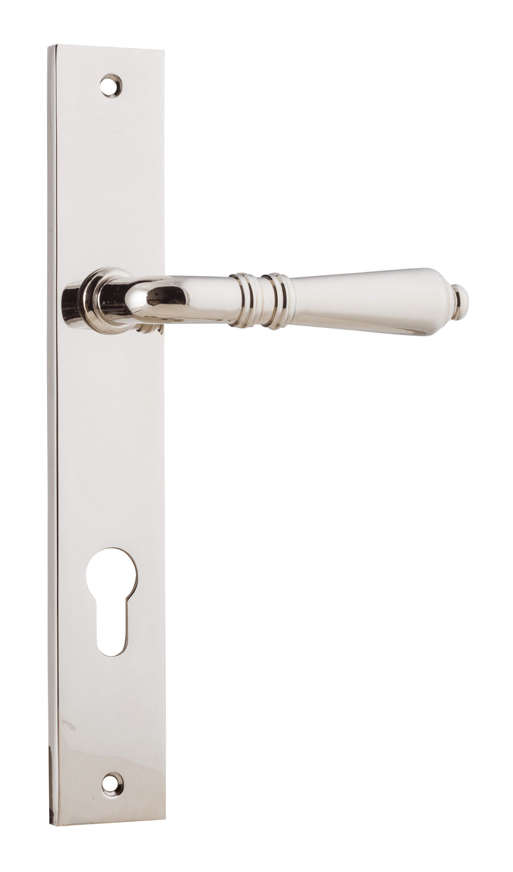 Sarlat Lever - Rectangular Backplate Polished Nickel