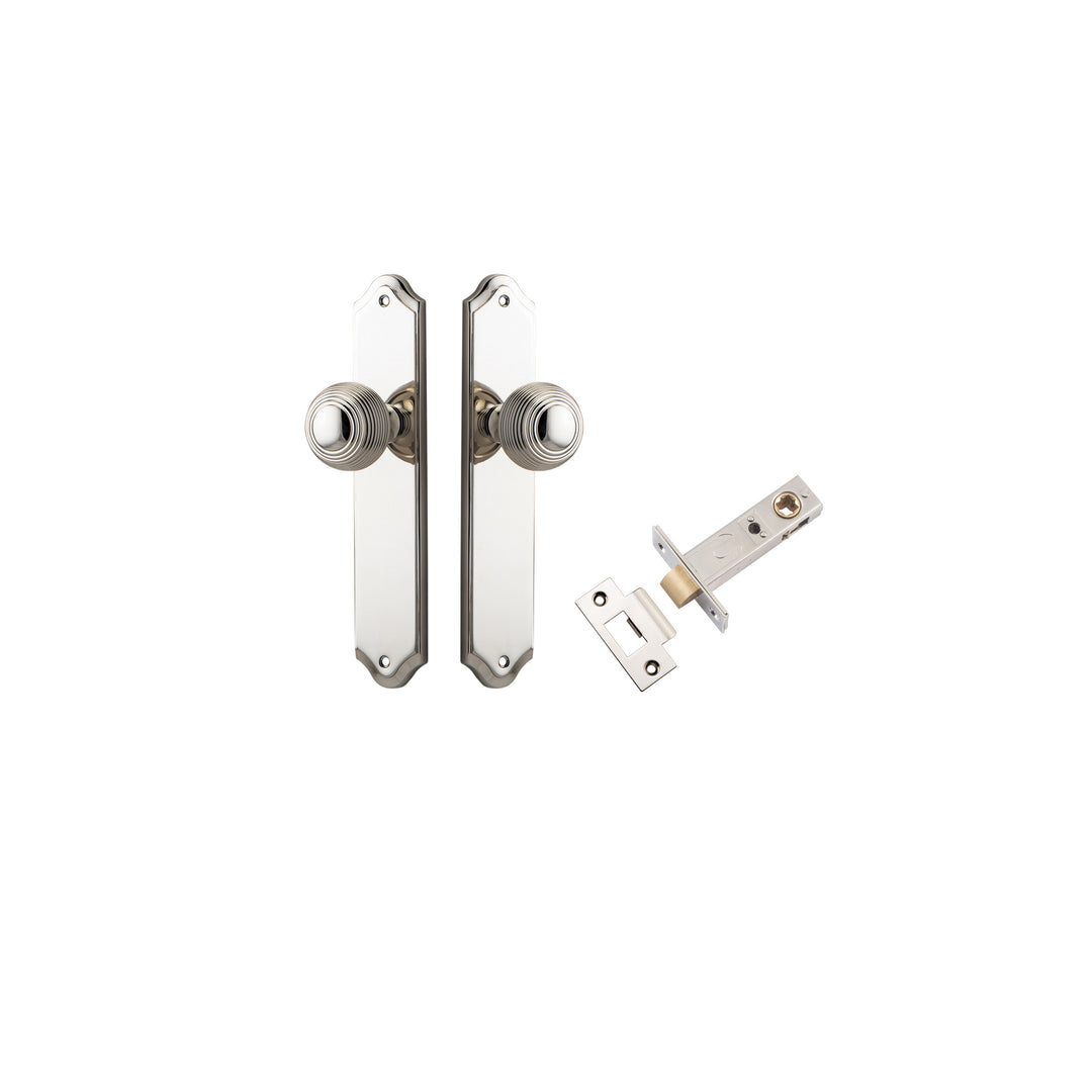 Guildford Knob - Shouldered Backplate Passage Kit Polished Nickel