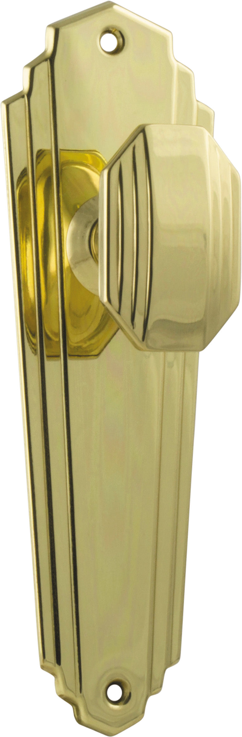 Door Knob Elwood Art Deco Latch Pair Polished Brass H203xW63xP47mm