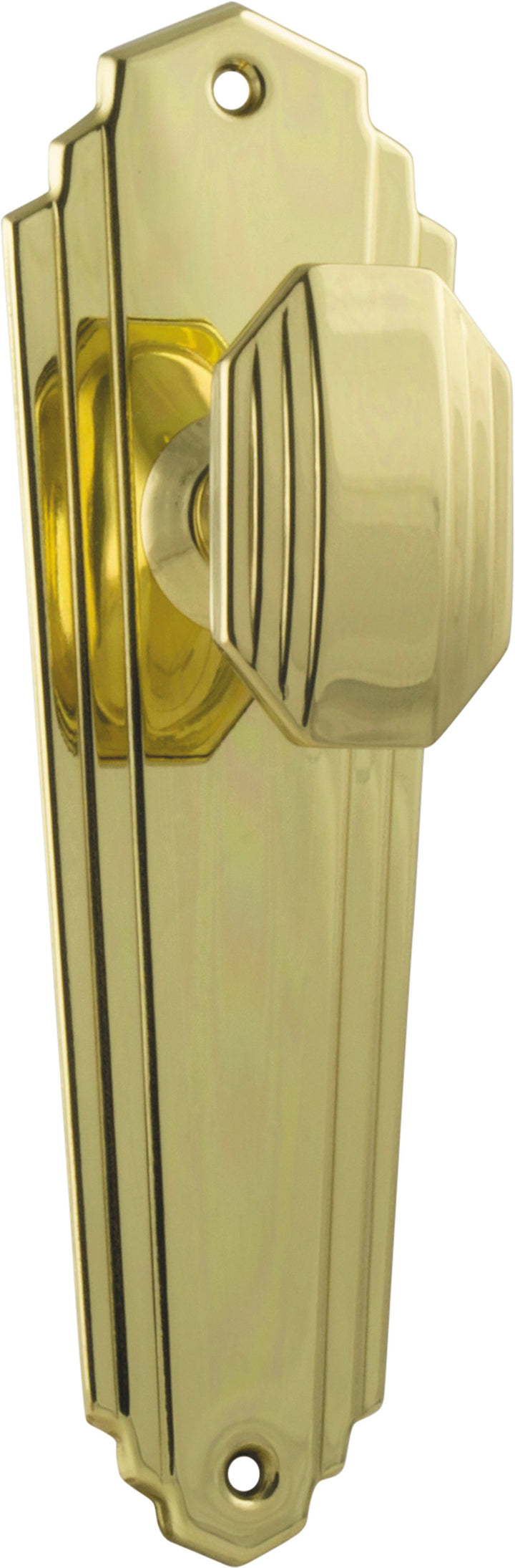 Door Knob Elwood Art Deco Latch Pair Polished Brass H203xW63xP47mm