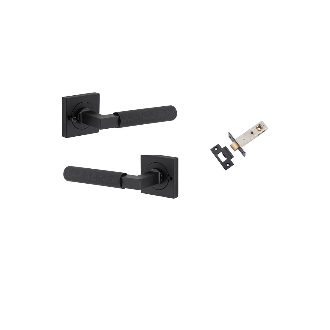Brunswick Lever - Square Rose Privacy Kit (Inbuilt Privacy) Matt Black