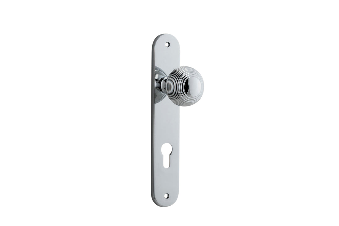 Guildford Knob - Oval Backplate Polished Chrome