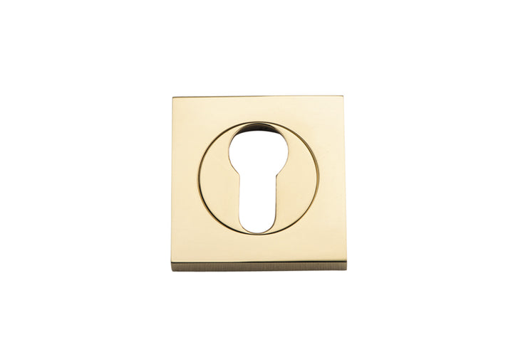 Euro Escutcheons -  Square Polished Brass