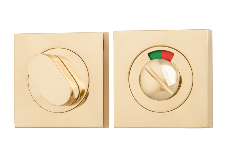 Privacy Turn With Indicator - Square Polished Brass