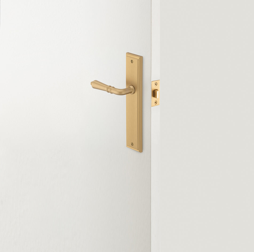 Sarlat Lever - Stepped Backplate Passage Kit Brushed Brass