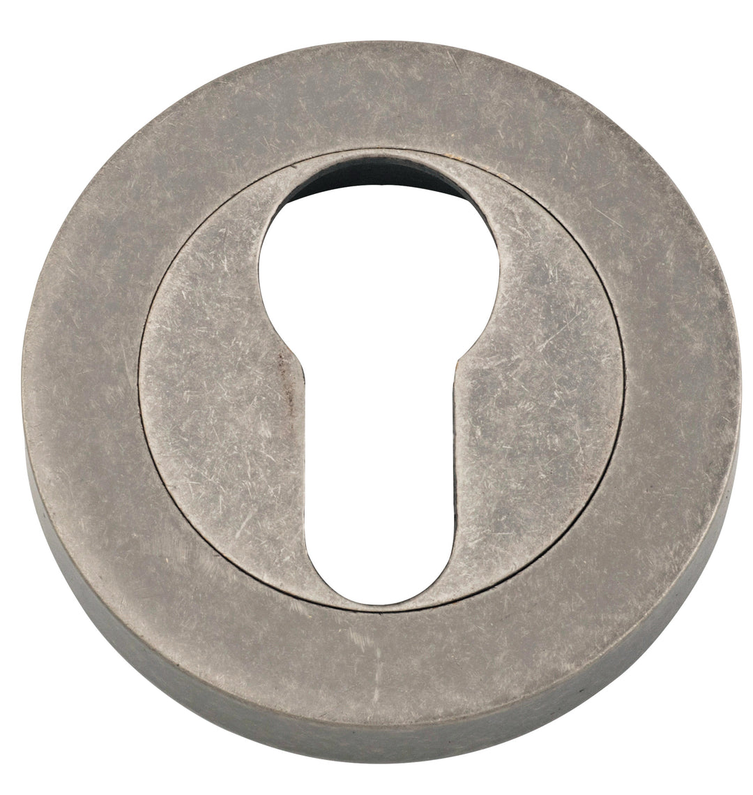 Euro Escutcheons -  Round Distressed Nickel