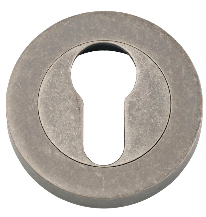 Euro Escutcheons -  Round Distressed Nickel