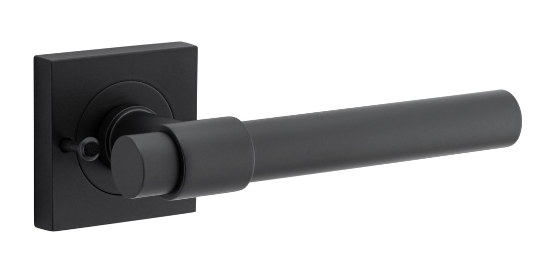 Helsinki Lever - Square Rose (Inbuilt Privacy) Matt Black