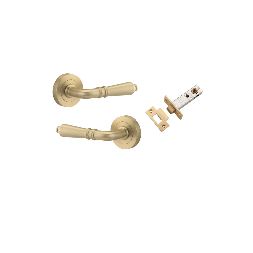 Sarlat Lever - Round Rose Passage Kit Brushed Brass